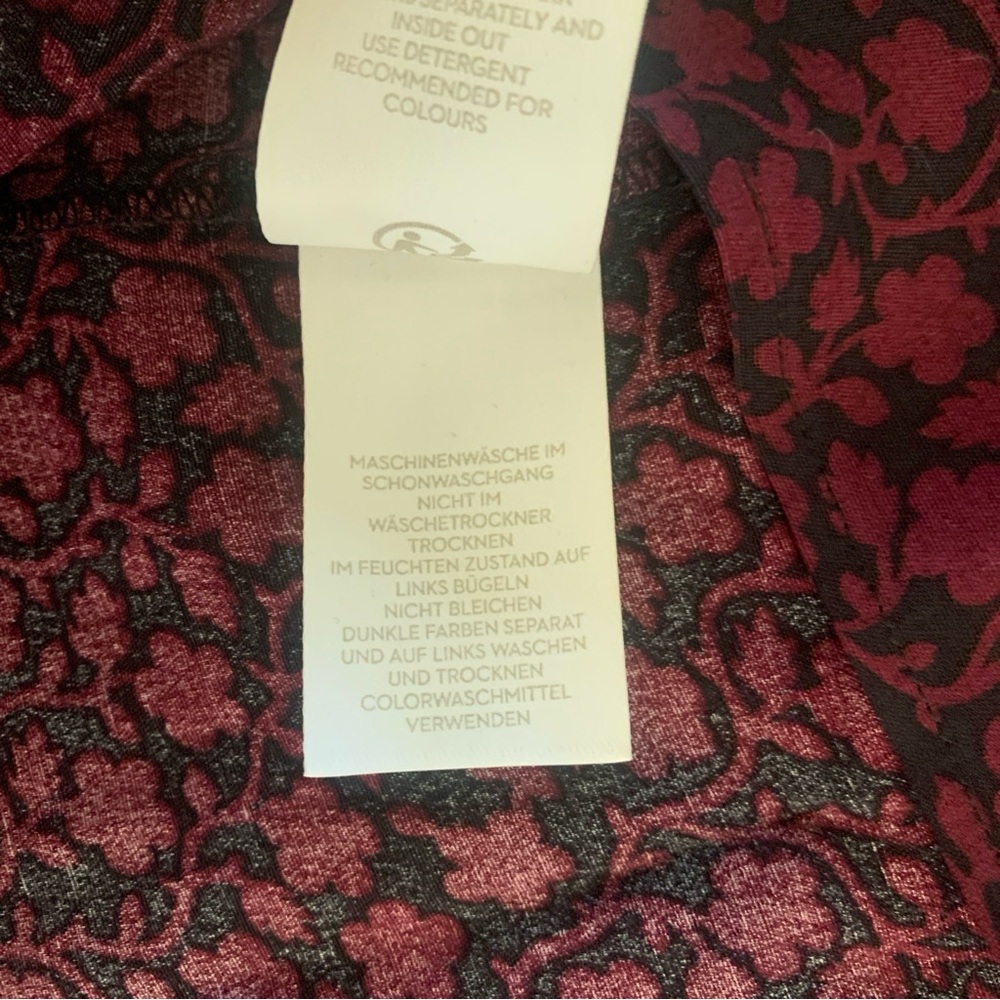BODEN Annabelle Top Size 14 New Burgundy & Black Pink Velvet Trim ¾ Sleeve 🆕 - Picture 8 of 14